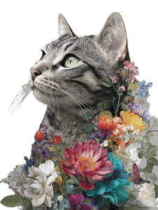 Surreal Cat Portrait V2 Vinyl Car Decal Sticker – Waterproof & UV-Resistant 4.1066666666666665"