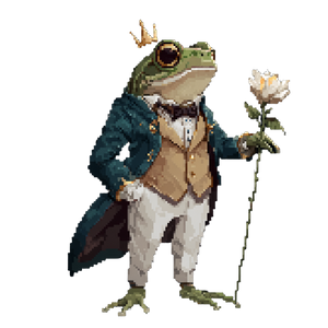 Digital Frog Prince Vinyl Car Decal Sticker – Waterproof & UV-Resistant 3.4133333333333336"