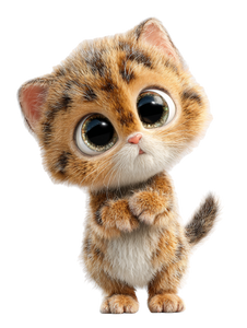 Pixar Style Kitten V2 Vinyl Car Decal Sticker – Waterproof & UV-Resistant 8.213333333333333"