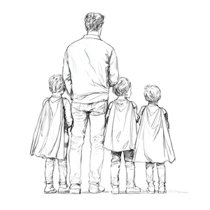 Superhero Family Silhouette Vinyl Car Decal Sticker – Waterproof & UV-Resistant 6.826666666666667"