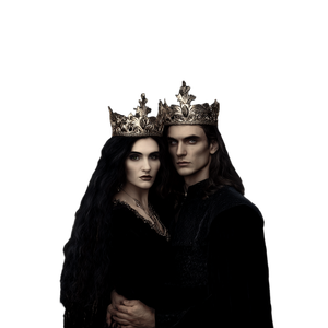Gothic Royal Couple Vinyl Car Decal Sticker – Waterproof & UV-Resistant 6.826666666666667"