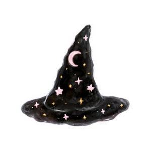 Witch Hat Illustration Vinyl Car Decal Sticker – Waterproof & UV-Resistant 6.826666666666667"