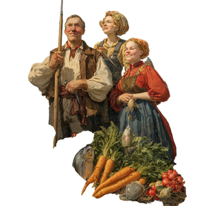Happy Russian Farmers Vinyl Car Decal Sticker – Waterproof & UV-Resistant 3.4133333333333336"