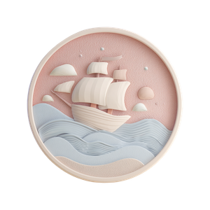 Clay Sailing Ship Vinyl Car Decal Sticker – Waterproof & UV-Resistant 3.4133333333333336"