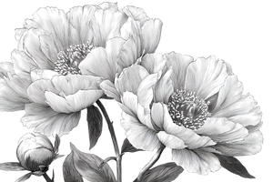 Peonies Illustration V2 Vinyl Car Decal Sticker – Waterproof & UV-Resistant 5.97333333333333