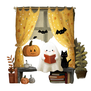 Ghost Reading Book V4 Vinyl Car Decal Sticker – Waterproof & UV-Resistant 3.4133333333333336"