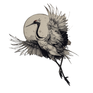 Crane Tattoo Sketch Vinyl Car Decal Sticker – Waterproof & UV-Resistant 3.4133333333333336"