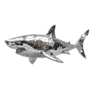 Chrome Disco Shark Vinyl Car Decal Sticker – Waterproof & UV-Resistant 3.4133333333333336"