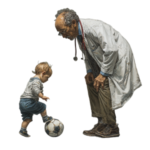 Pediatrician And Baby Soccer Vinyl Car Decal Sticker – Waterproof & UV-Resistant 3.4133333333333336"