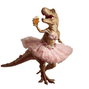 T-Rex With Beer Vinyl Car Decal Sticker – Waterproof & UV-Resistant 3.4133333333333336"