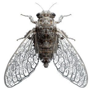 Cicada Line Art Vinyl Car Decal Sticker – Waterproof & UV-Resistant 3.4133333333333336"