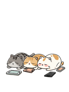 Cats With Smartphones Vinyl Car Decal Sticker – Waterproof & UV-Resistant 4.1066666666666665"