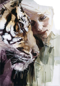 Courageous Tiger Vinyl Car Decal Sticker – Waterproof & UV-Resistant 8.746666666666666"