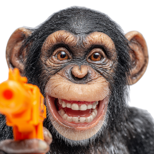 Cheeky Chimpanzee Vinyl Car Decal Sticker – Waterproof & UV-Resistant 3.4133333333333336"