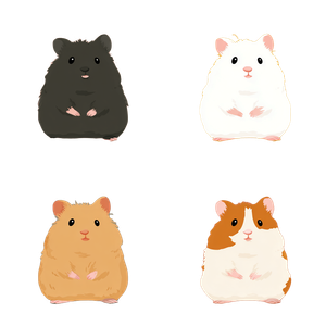 Cute Hamster Illustrations Vinyl Car Decal Sticker – Waterproof & UV-Resistant 3.4133333333333336"