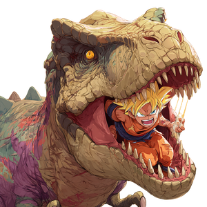 T-Rex Vs Goku Vinyl Car Decal Sticker – Waterproof & UV-Resistant 3.4133333333333336"