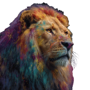 Rainbow Mane Lion Vinyl Car Decal Sticker – Waterproof & UV-Resistant 3.4133333333333336"