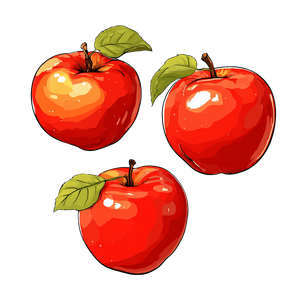 Cartoon Apples Vinyl Car Decal Sticker – Waterproof & UV-Resistant 3.4133333333333336"