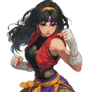 Ninja Princess Fighter Vinyl Car Decal Sticker – Waterproof & UV-Resistant 3.4133333333333336"