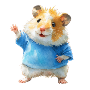 Fluffy Hamster Greeting Vinyl Car Decal Sticker – Waterproof & UV-Resistant 3.4133333333333336"