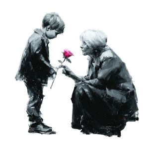 Boy Giving Rose Vinyl Car Decal Sticker – Waterproof & UV-Resistant 6.826666666666667"
