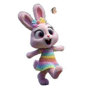 Cute Bunny Character V5 Vinyl Car Decal Sticker – Waterproof & UV-Resistant 3.4133333333333336"
