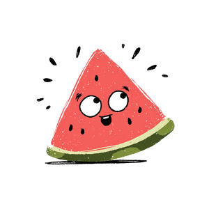 Goofy Watermelon Slice Vinyl Car Decal Sticker – Waterproof & UV-Resistant 3.4133333333333336"