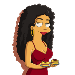 Afro-Latina Simpsons Character Vinyl Car Decal Sticker – Waterproof & UV-Resistant 3.4133333333333336"