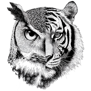 Owl Tiger Tattoo Vinyl Car Decal Sticker – Waterproof & UV-Resistant 3.4133333333333336"