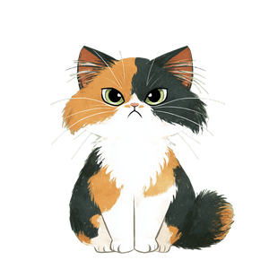 Grumpy Calico Cat Vinyl Car Decal Sticker – Waterproof & UV-Resistant 3.4133333333333336"