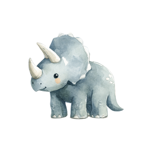 Baby Triceratops Illustration V2 Vinyl Car Decal Sticker – Waterproof & UV-Resistant 3.4133333333333336"