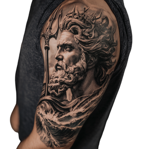 Poseidon Tattoo Art V3 Vinyl Car Decal Sticker – Waterproof & UV-Resistant 3.4133333333333336"