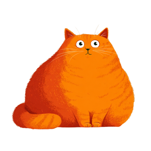 Fat Orange Cat V7 Vinyl Car Decal Sticker – Waterproof & UV-Resistant 6.826666666666667"