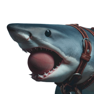 Shark With Ball Vinyl Car Decal Sticker – Waterproof & UV-Resistant 3.4133333333333336"