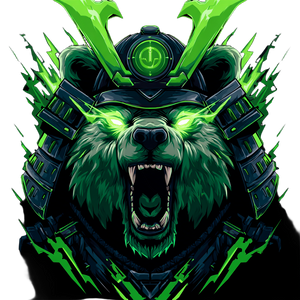 Electric Samurai Bear Vinyl Car Decal Sticker – Waterproof & UV-Resistant 3.4133333333333336"