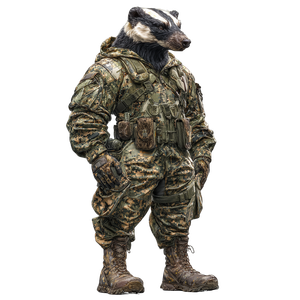 Honey Badger Soldier Vinyl Car Decal Sticker – Waterproof & UV-Resistant 3.4133333333333336"