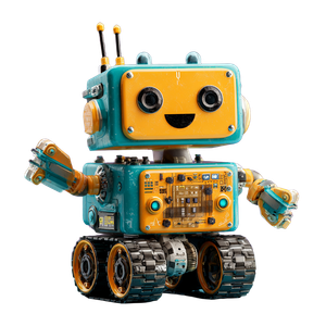 Playful Robot Mascot Vinyl Car Decal Sticker – Waterproof & UV-Resistant 3.4133333333333336"