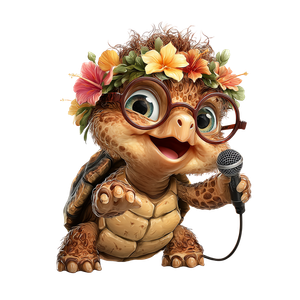 Singing Baby Turtle Vinyl Car Decal Sticker – Waterproof & UV-Resistant 6.826666666666667"