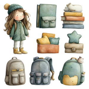 Girl With Backpack V2 Vinyl Car Decal Sticker – Waterproof & UV-Resistant 6.826666666666667"