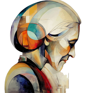 Abstract Elderly Portrait Vinyl Car Decal Sticker – Waterproof & UV-Resistant 3.4133333333333336"