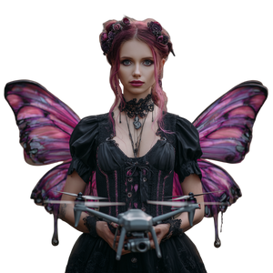 Gothic Fairy Drone Vinyl Car Decal Sticker – Waterproof & UV-Resistant 6.826666666666667"