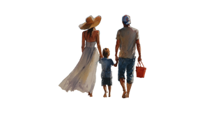 Family Beach Walk V3 Vinyl Car Decal Sticker – Waterproof & UV-Resistant 2.72"