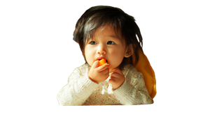 Asian Baby Eating Vinyl Car Decal Sticker – Waterproof & UV-Resistant 2.72"