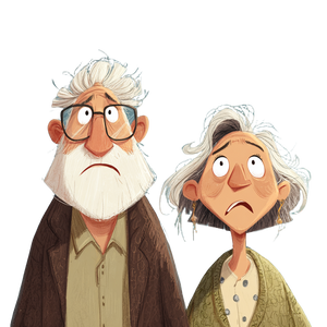 Scared Old Couple Vinyl Car Decal Sticker – Waterproof & UV-Resistant 3.4133333333333336" Scared Old Couple Vinyl Car Decal Sticker – Waterproof & UV-Resistant 3.4133333333333336"