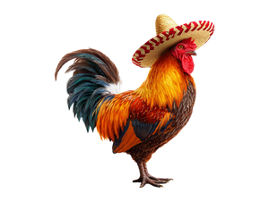 Sombrero Rooster Vinyl Car Decal Sticker – Waterproof & UV-Resistant 6.1866666666666665"