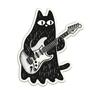 Ghost Cat Rocker Vinyl Car Decal Sticker – Waterproof & UV-Resistant 6.826666666666667"