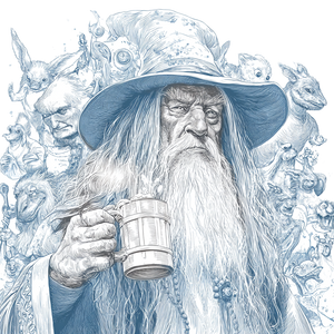 Drunken Gandalf Vinyl Car Decal Sticker – Waterproof & UV-Resistant 6.826666666666667"