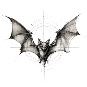 Bat Tattoo Sketch Vinyl Car Decal Sticker – Waterproof & UV-Resistant 3.4133333333333336"