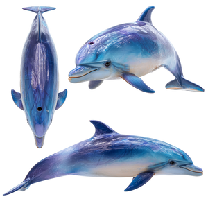 Stylized Dolphin V2 Vinyl Car Decal Sticker – Waterproof & UV-Resistant 3.4133333333333336"