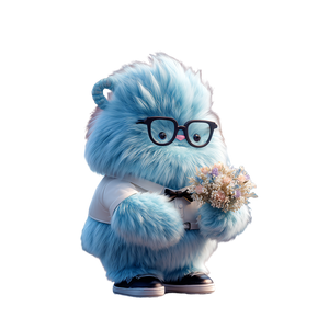 Fluffy Blue Yeti Vinyl Car Decal Sticker – Waterproof & UV-Resistant 3.4133333333333336"
